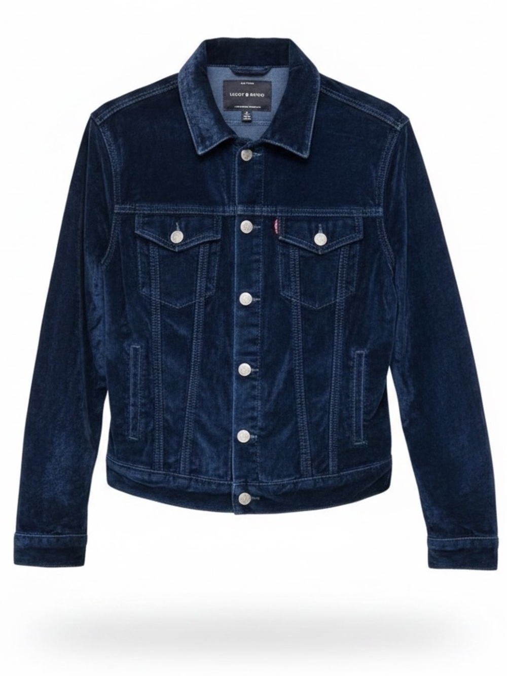 Lucky Brand Navy Blue Velvet Trucker Jacket
